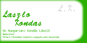 laszlo kondas business card