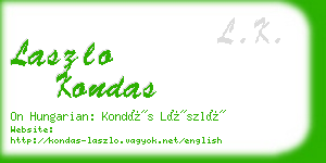 laszlo kondas business card